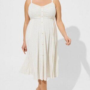 NWT Torrid Midi Super Soft Button-Front Dress